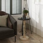 COZAYH Pedestal Small Drinking Table, Farmhouse Tray Top End Table, Di