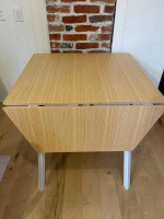 IKEA Drop-leaf table, bamboo/white