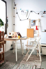 IKEA Drop-leaf table, bamboo/white