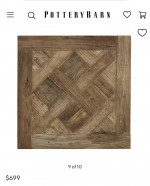 Pottery barn parquet reclaimed wood table