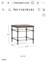 Pottery barn parquet reclaimed wood table
