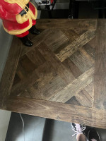 Pottery barn parquet reclaimed wood table