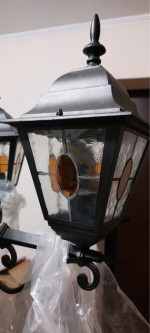 garden-park classic 6-sided black lamp post lantern