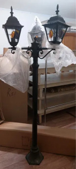 garden-park classic 6-sided black lamp post lantern