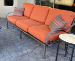 High quality wrought iron outdoor sofa w/Sunbrella