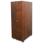 Restoration Hardware Mayfair Secretary Leather Trunk table / desk