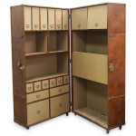 Restoration Hardware Mayfair Secretary Leather Trunk table / desk