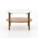 Burke Decor Olga Round Buncher / Coffee table (marble top/ oak )