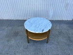 Burke Decor Olga Round Buncher / Coffee table (marble top/ oak )
