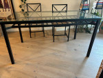 Beautiful Metal & Glass Dining Table and 4 Chairs
