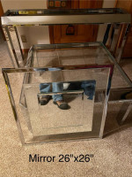 Chrome &Glass Coffee Sofa table and Mirror