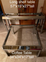 Chrome &Glass Coffee Sofa table and Mirror