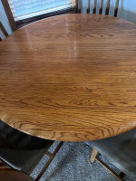 Solid oak table and chairs