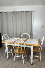 Extendable Dining Tile-Top Table With 4 Chairs