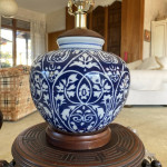 Ralph Lauren Blue & White 20" Porcelain Ginger Jar Table Lamp