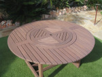 Like New-Patio Table-w/ Built in Lazy Susan-Exotic Hardwood
