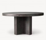 RH CABRERA WAXED CONCRETE 72” ROUND DINING TABLE • CHARCOAL WAXED CONCRETE