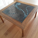 COFFEE TABLE WOOD & MOSAIC DESIGN ~ STUNNING!
