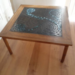 COFFEE TABLE WOOD & MOSAIC DESIGN ~ STUNNING!