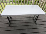 Lifetime 4 ft adjustable folding table, white