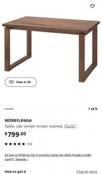 Ikea MÖRBYLÅNGA Dining Table and 4 Chairs
