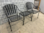 Cute matching outdoor patio set two chairs and little end table