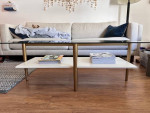 Glass Coffee Table (White/Gold)