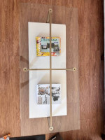 Glass Coffee Table (White/Gold)
