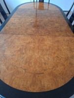 Burl Inlay Dining Table + Chairs
