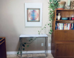 REDUCED!~ CB2 Modern, Contemporary Chrome + White Marble Console Table