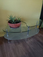 2-TIER GLASS COFFEE TABLE