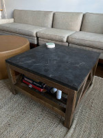 Real Marble and Wood Coffee Table