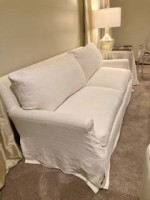Williams Sonoma Ivory Linen Sofa