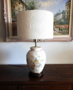 Large Ceramic Floral Table Lamp Ginger Jar