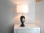1930s Dark Blue Ceramic Table Lamp With New Shade