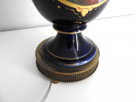 1930s Dark Blue Ceramic Table Lamp With New Shade