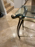 Designer LaBarge Elegant Cast Metal Sofa/Console Table