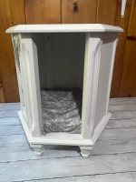 Side table refurbished to cat bed