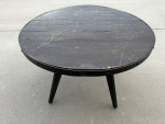 Round Rustic Wood/Metal Side Table Coffee Decor