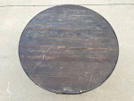 Round Rustic Wood/Metal Side Table Coffee Decor