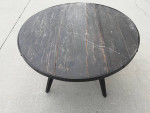 Round Rustic Wood/Metal Side Table Coffee Decor