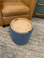 Small round storage ottoman and table