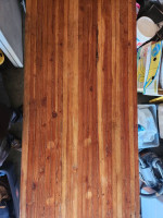 Durable Butcher Block Table on Wheels