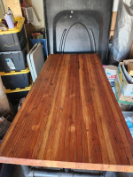 Durable Butcher Block Table on Wheels