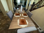 Beautiful dining table with 6 chairs 103" inch long can be ma smaller