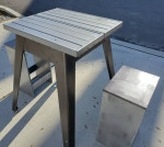 Handsome CRAFTSMAN Bistro Kitchen Pub Table and 2 Chairs Set