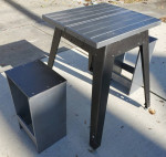 Handsome CRAFTSMAN Bistro Kitchen Pub Table and 2 Chairs Set