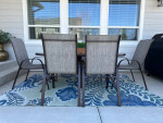 7 Piece Outdoor Furniture Set with 6 Brown Chairs and Table!