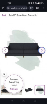 Wayfair Aria 77 Mistana Convertible Sleeper Sofa