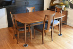 Restored Broyhill Brasilia extendable dining set (table, four chairs)